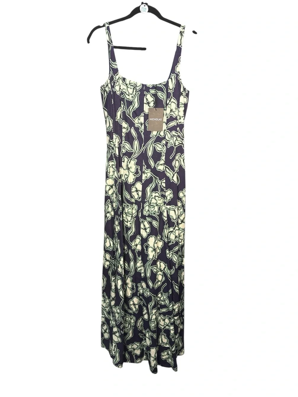 Nicholas Irina Paneled‎ Floral Maxi Dress Willa Navy MSRP $495 Size 4